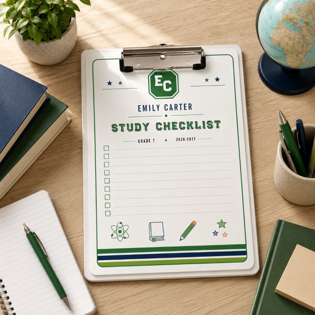 Personalized Navy Green Science School Cover  Clipboard (Personalized Navy Green Science School Cover Clipboard
)