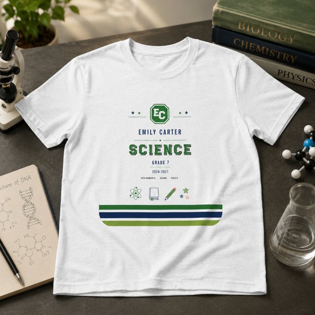 Personalized Navy Green Science School Cover Tri-Blend Shirt (Personalized Navy Green Science School Cover Tri-Blend Shirt
)