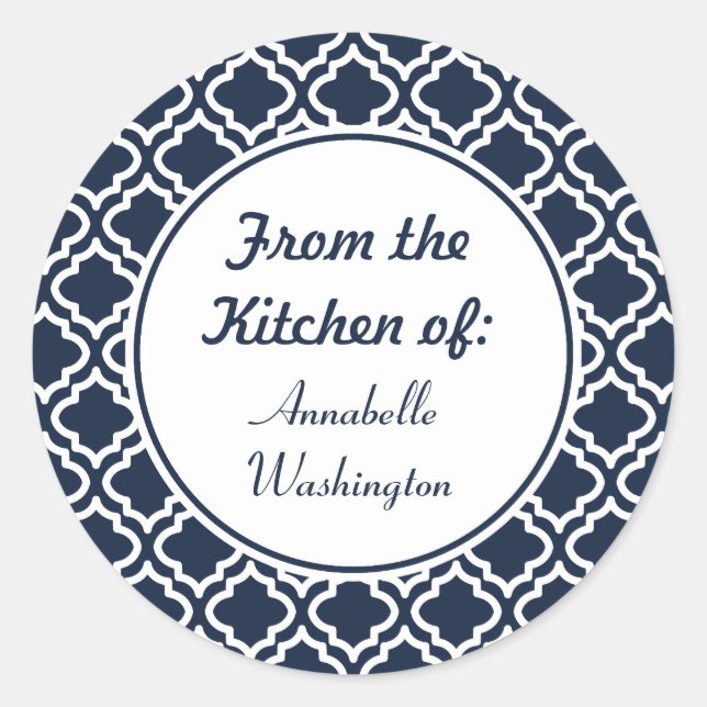 Personalized Navy Kitchen Stickers (Front)