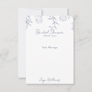 Personalized Navy Message Bridal Shower Thank you