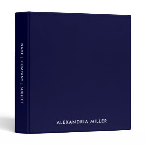 Personalized Navy Monogram 3 Ring Binder