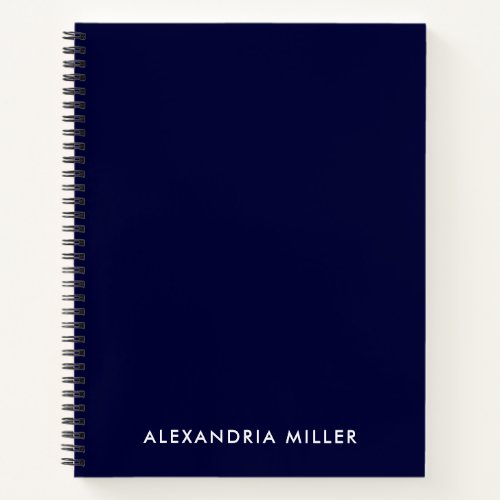 Personalized Navy Monogram Spiral Notebook