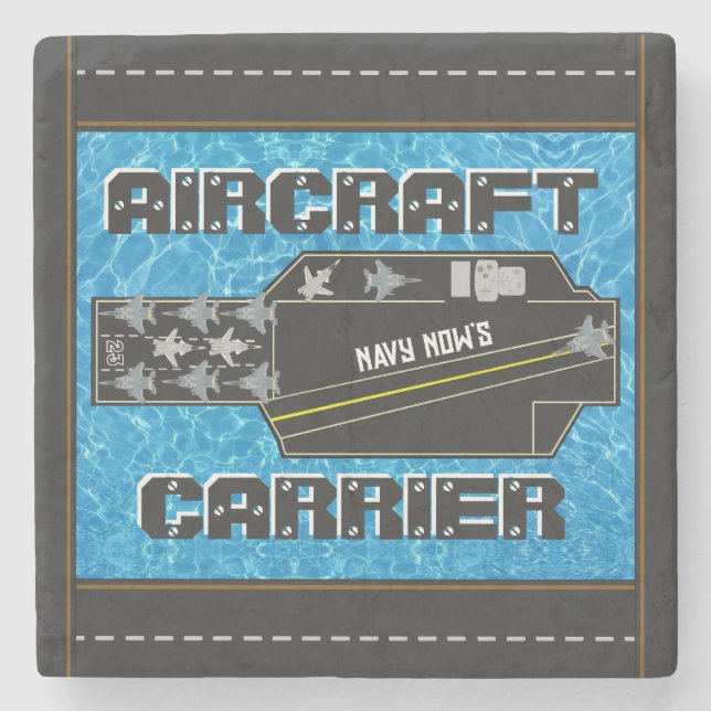 Personalized Navy Now's Aircraft Carrier Stone Coaster (Front)