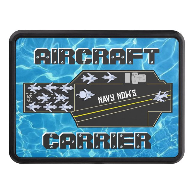 Personalized Navy Now's Aircraft Carrier Striker Hitch Cover (Front)