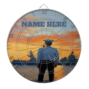 Personalized Navy Sailor Dartboard