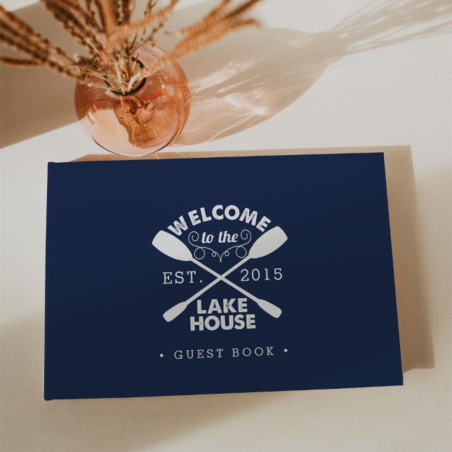 Personalized Navy & White Lake House Guest Book (Creator Uploaded)