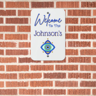 Personalized Nazar Surname House Welcome Metal Sign