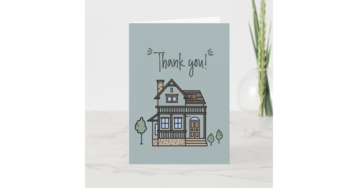 Personalized Neigborhood Home Thank You Card | Zazzle