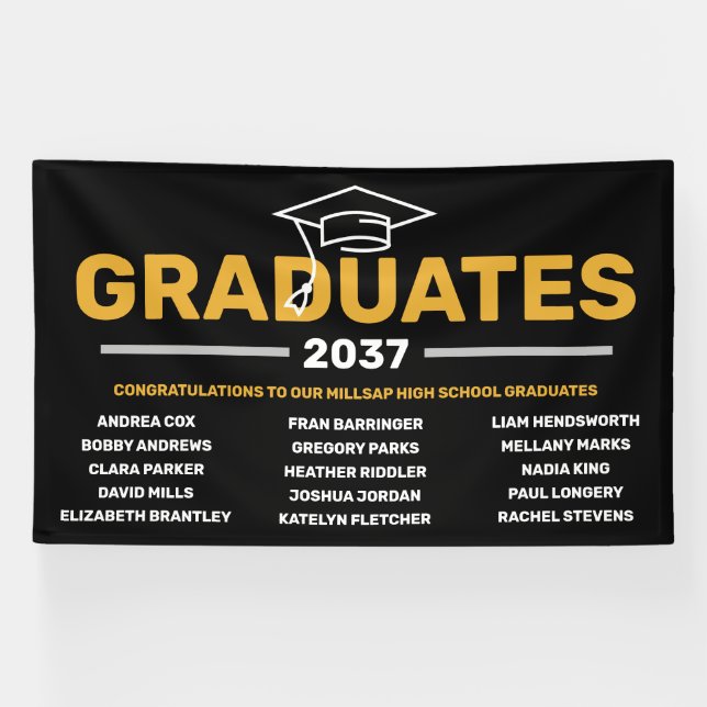 Personalized Neighborhood Graduation Banner (Horizontal)
