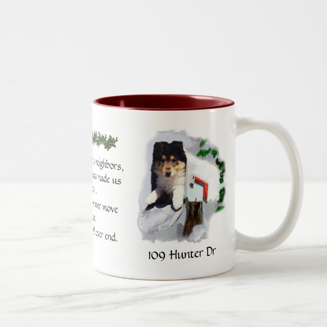 Personalized Neighbors Christmas Gift Two-Tone Coffee Mug (Right)