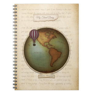 Personalized Neo-Victorian Map Journal Travel Log
