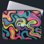 Personalized Neon Abstract Pattern — Retro Design Laptop Sleeve<br><div class="desc">Stand out with this vibrant personalized neon abstract design. Featuring bold flowing liquid shapes in bright neon colors, this seamless pattern brings a fun retro 90s aesthetic to your favorite products. Add your own name or text to create a unique, eye-catching design that feels truly personal and stylish. Want a...</div>