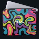 Personalized Neon Abstract Pattern — Retro Design Laptop Sleeve<br><div class="desc">Stand out with this vibrant personalized neon abstract design. Featuring bold flowing liquid shapes in bright neon colors, this seamless pattern brings a fun retro 90s aesthetic to your favorite products. Add your own name or text to create a unique, eye-catching design that feels truly personal and stylish. Want a...</div>