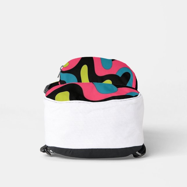 Personalized Neon Abstract Pattern — Retro Design Sling Bag (Bottom)