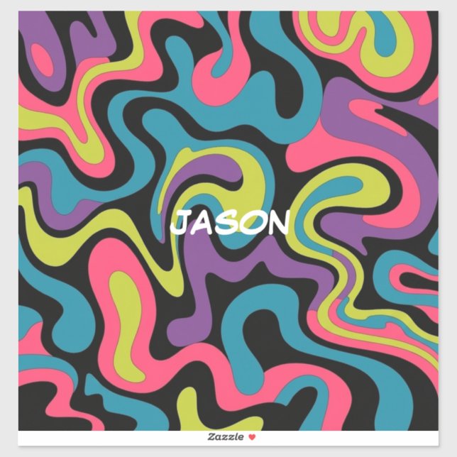 Personalized Neon Abstract Pattern — Retro Design Sticker (Sheet)