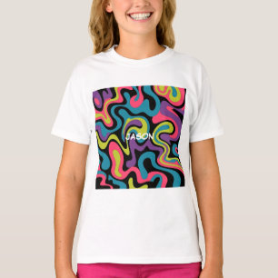 Personalized Neon Abstract Pattern — Retro Design T-Shirt