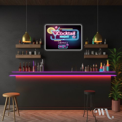 Personalized Neon Cocktail Night Wifi  LED Sign