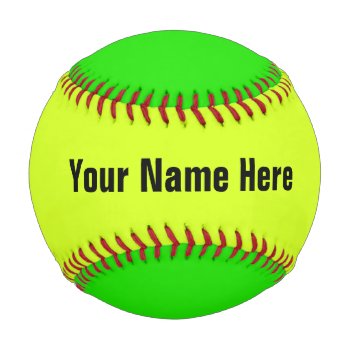 Personalized Neon Colored Baseball by HappyLuckyThankful at Zazzle