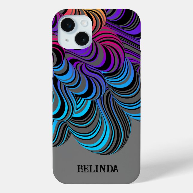 Personalized Neon Colorful Flowing Case-Mate iPhone Case (Back)