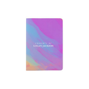 Personalized Neon Colorful Passport Holder
