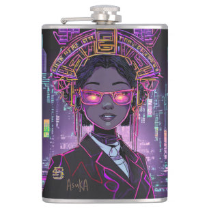 Personalized Neon Future Cyberpunk ID1028 Flask