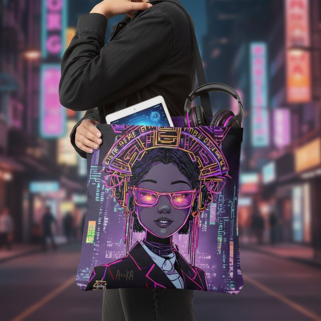 Personalized Neon Future Cyberpunk ID1028 Tote Bag (Creator Uploaded)