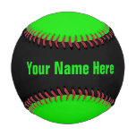 Personalized Neon Green And Black Baseball at Zazzle