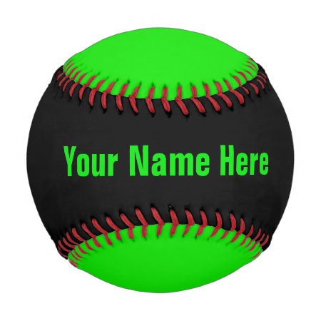 Personalized Neon Green And Black Baseball