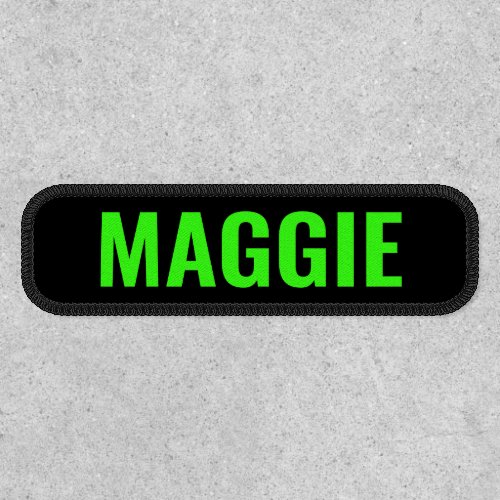 Personalized Neon Green Dog Name Patch