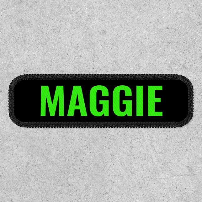 Personalized Neon Green Dog Name Patch (Front)