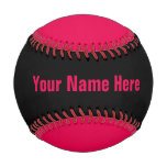 Personalized Neon Pink And Black Baseball at Zazzle