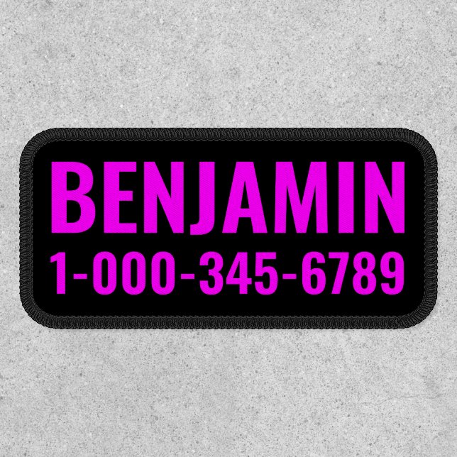 Personalized Neon Pink Dog Name Patch (Front)