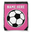 Personalized neon pink girls soccer drawstring bag Personalized neon pink girls soccer drawstring bag