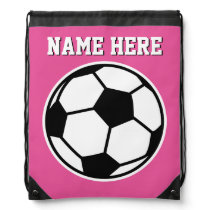 Personalized neon pink girls soccer drawstring bag Personalized neon pink girls soccer drawstring bag