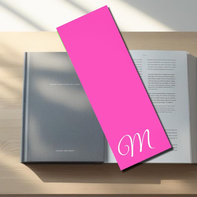 Personalized Neon pink  Monogrammed Bookmarks (Creator Uploaded)
