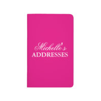 Personalized neon pink solid color address book