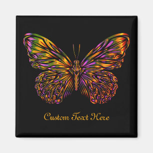 Personalized Neon Rainbow Butterfly Magnet