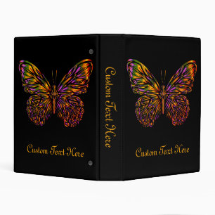Personalized Neon Rainbow Butterfly Mini Binder