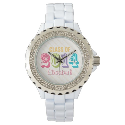 PERSONALIZED NEON RAINBOW CLASS OF 2014 WATCH