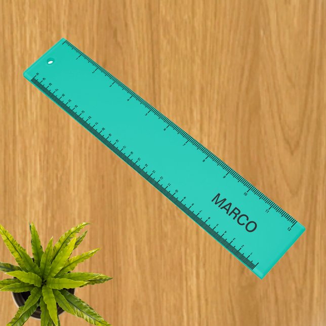 Personalized Neon Teal Ruler with Name (Creator Uploaded)