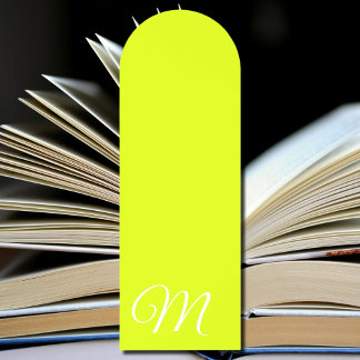 Personalized Neon yellow Monogrammed Bookmarks