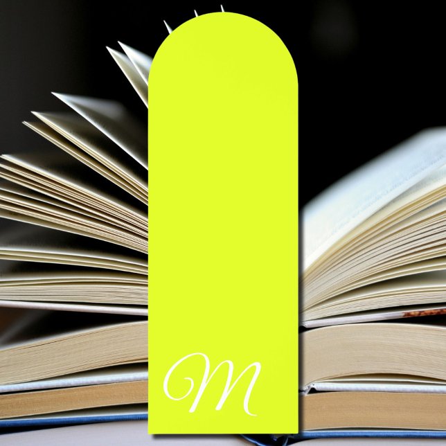 Personalized Neon yellow  Monogrammed Bookmarks (Creator Uploaded)