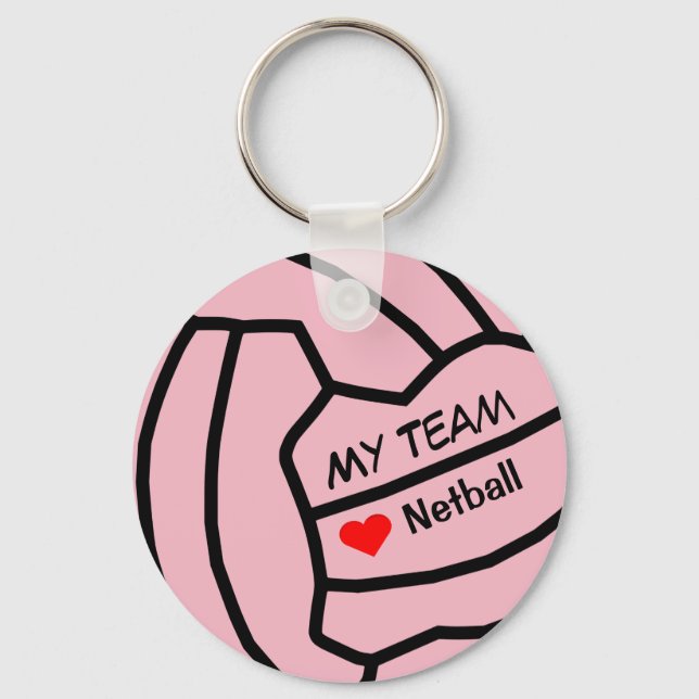 Personalized Netball Ball Design Keyring (Front)