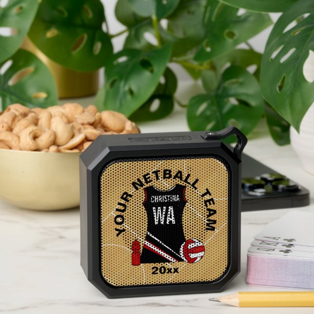 Personalized Netball player Desk Mat Bluetooth Speaker (Insitu(Table))