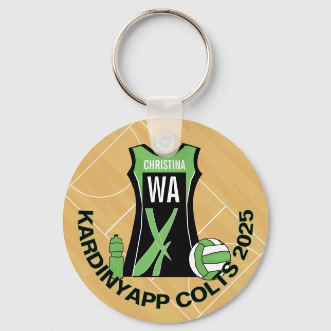 Personalized Netball team member award Keychain (Front)