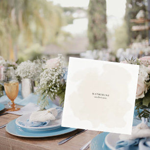 Personalized Neutral Simple Shower Cocktail Napkins