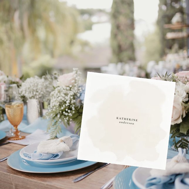 Personalized Neutral Simple Shower Cocktail Napkins (Creator Uploaded)