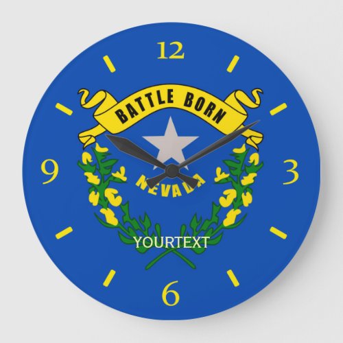 Personalized Nevada State Flag Design on a Large Clock