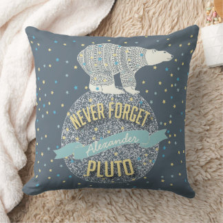 Personalized Never Forget Pluto Polar Bear Throw Pillow