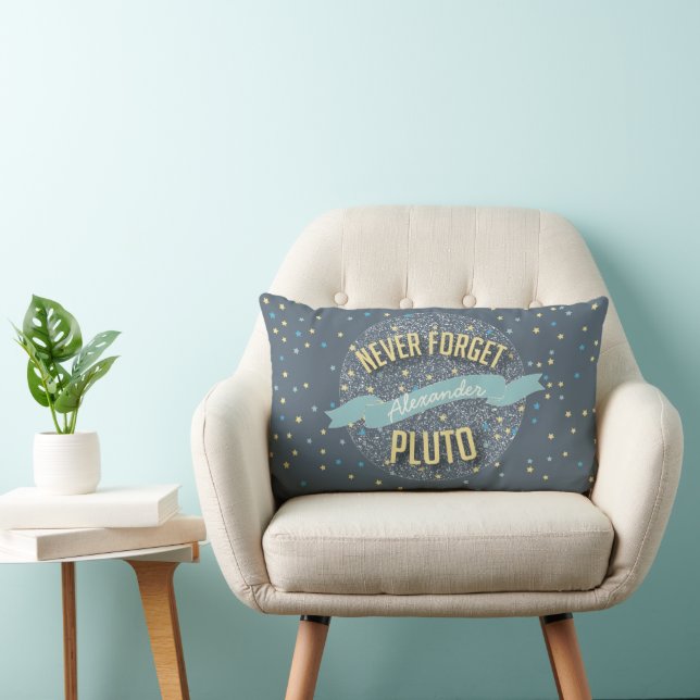 Personalized Never Forget Pluto Starry Sky Lumbar Pillow (Chair)